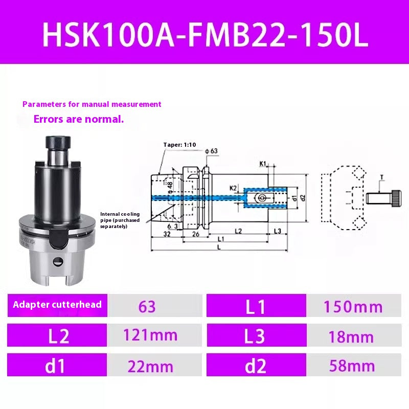 2100-HSK100A Face mill shank HSK A100 FMB22 27 32 40 60 Face internal cooled water type Shandong Denso Pricision Tools Co.,Ltd.